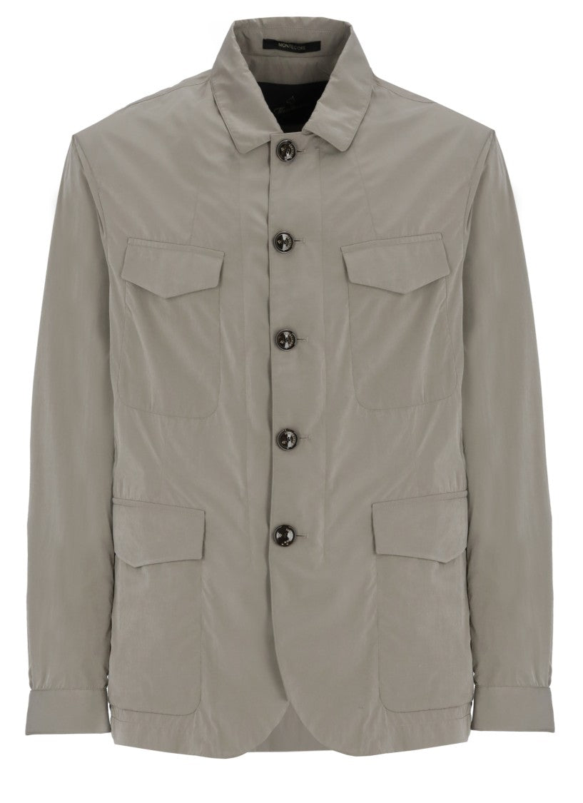 Montecore Grey Tech Fabric Flap-Pocket Jacket
