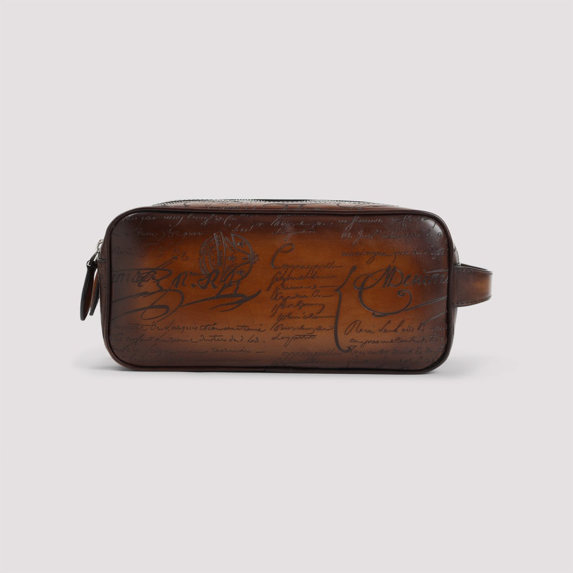 Berluti Brown Leather Wash Bag