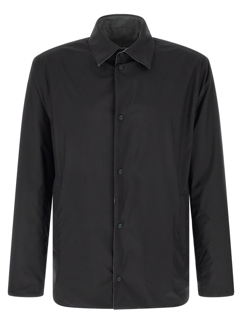 Herno Reversible Technical Wool And Nylon Overshirt