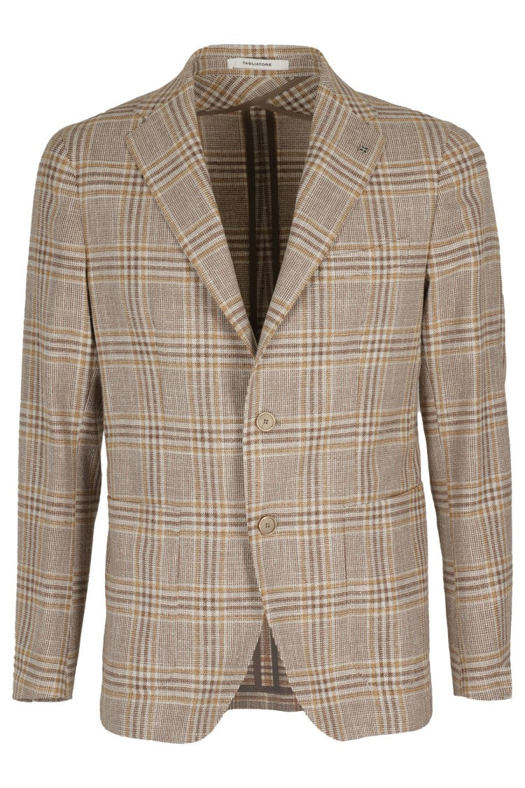 Tagliatore Beige Cot Galles Wool Single-Breasted Jacket
