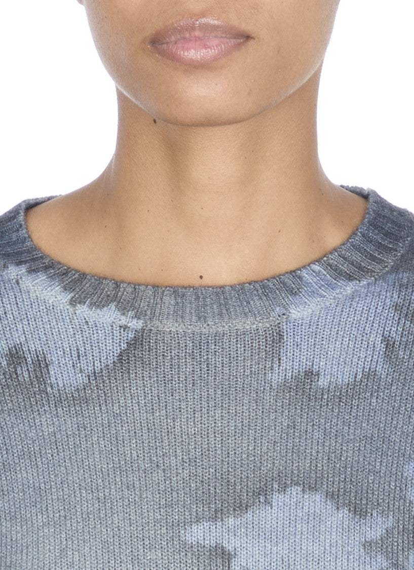 Avant Toi Cashmere Sweater With Unique Blue Pattern