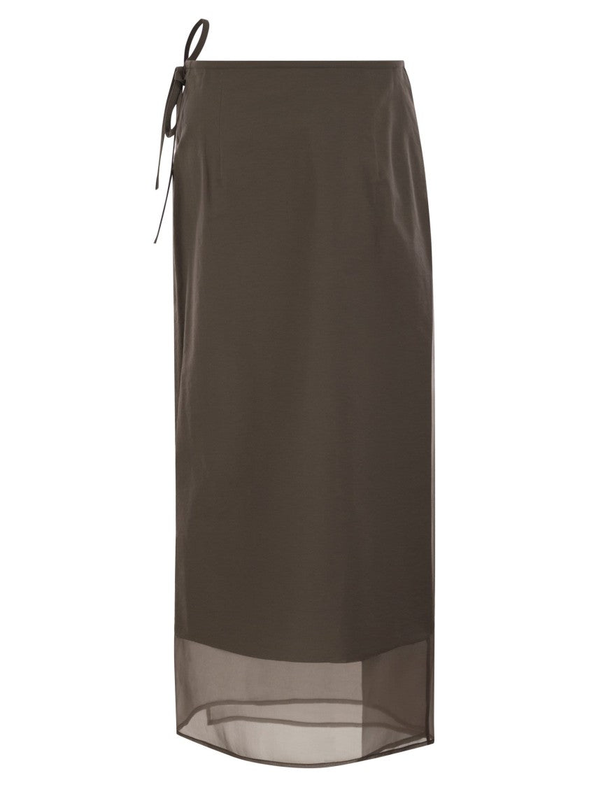 Brunello Cucinelli Fluid Skirt In Cotton Blend