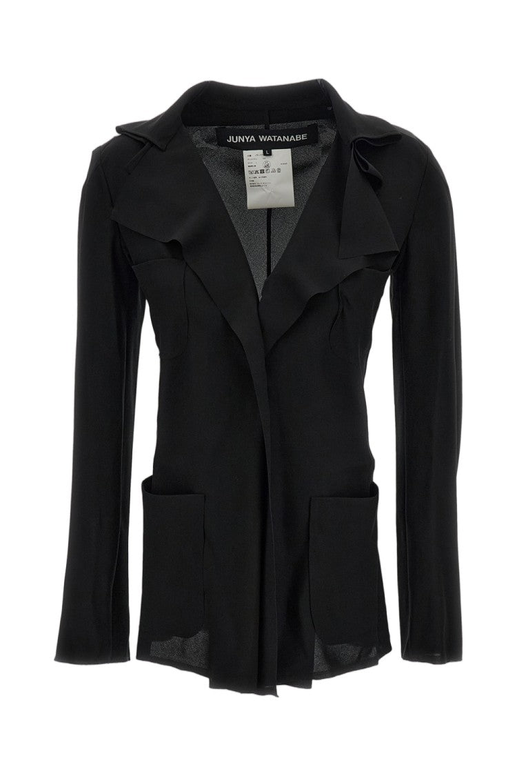 Junya Watanabe Black Fluid Fabric Deconstructed Blazer