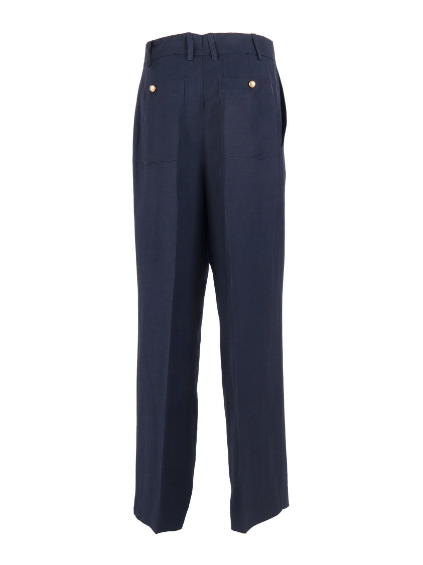 P.A.R.O.S.H. High Waisted Tailored Classic Straight-Leg Pants