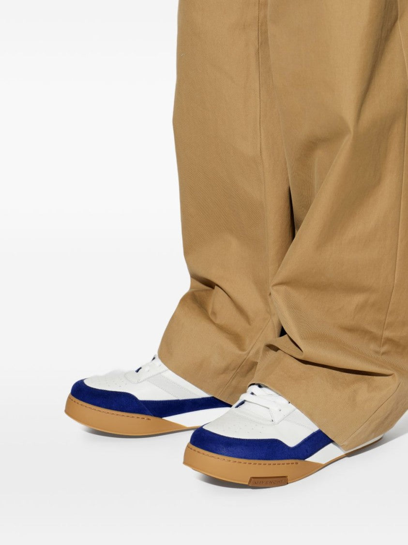 Givenchy White Panelled Suede Detail Lace Sneakers