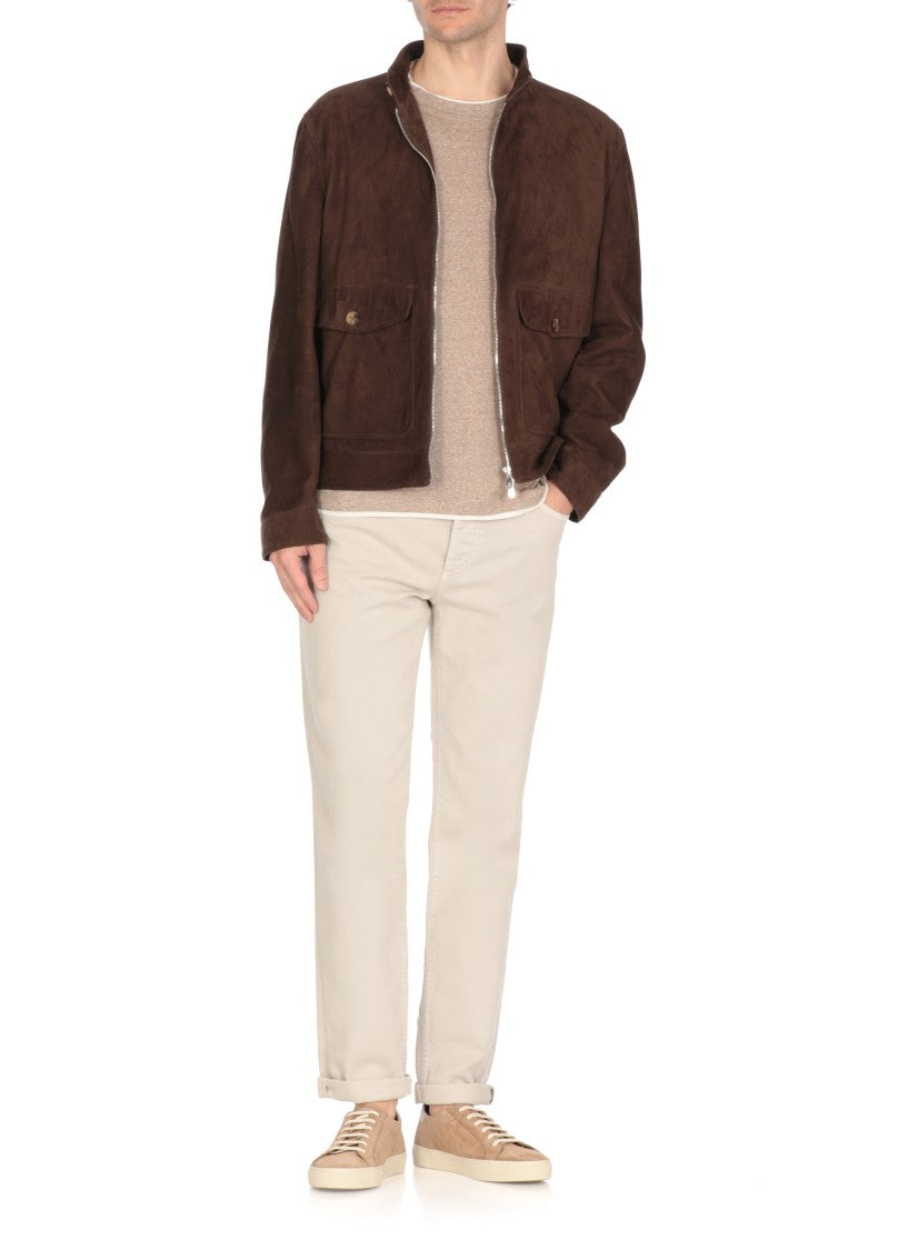 Brunello Cucinelli Beige Cotton And Linen T-Shirt