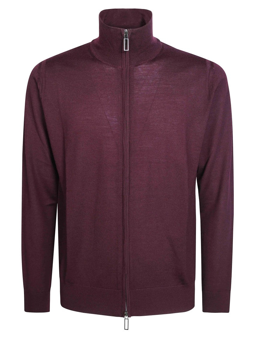 Paolo Pecora Fitted Zip-Up High-Collar Cardigan