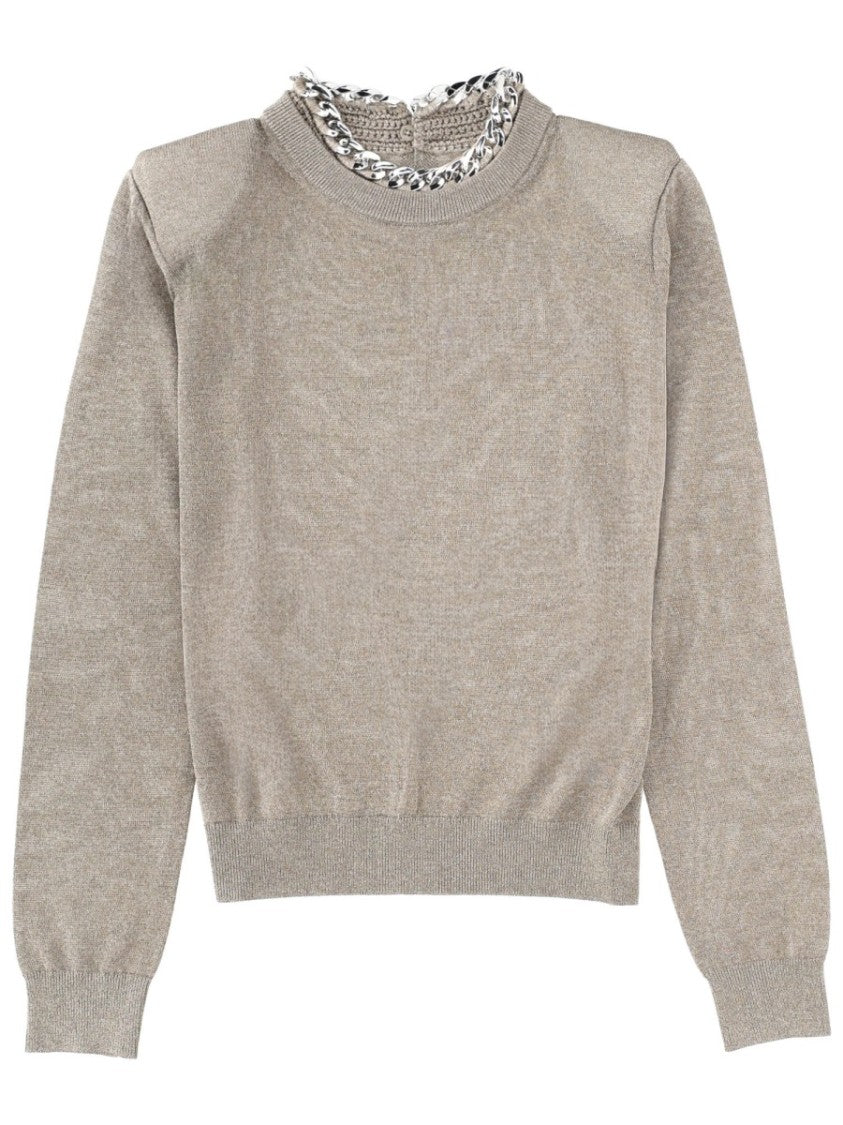 Circus Hotel Neutrals Round Neck Knitted Sweater