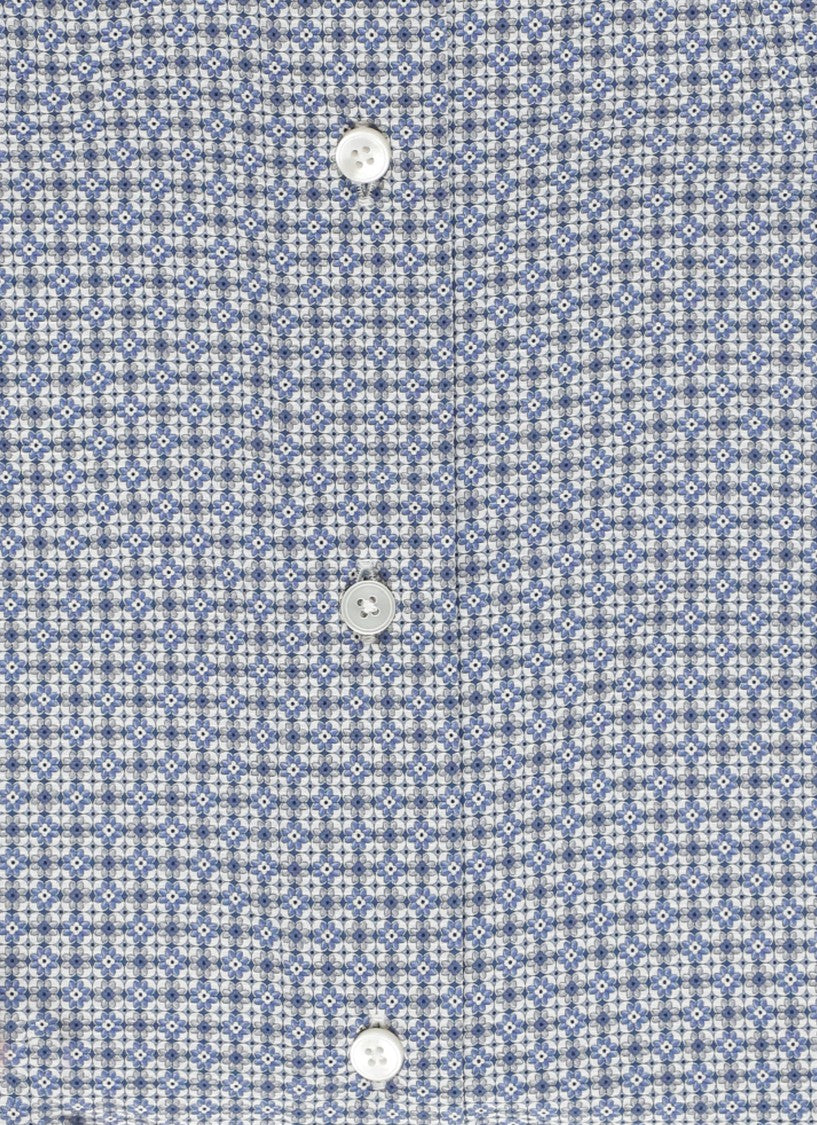 Xacus Blue Geometric Active Pattern Casual Shirt