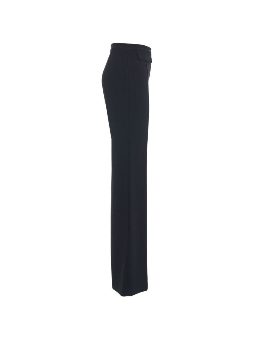 Elisabetta Franchi Black Sleek Tailored High Waist Flared Trousers