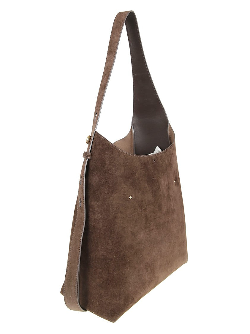 Tory Burch Suede And Leather Shopper Bag With Adjustable Strap