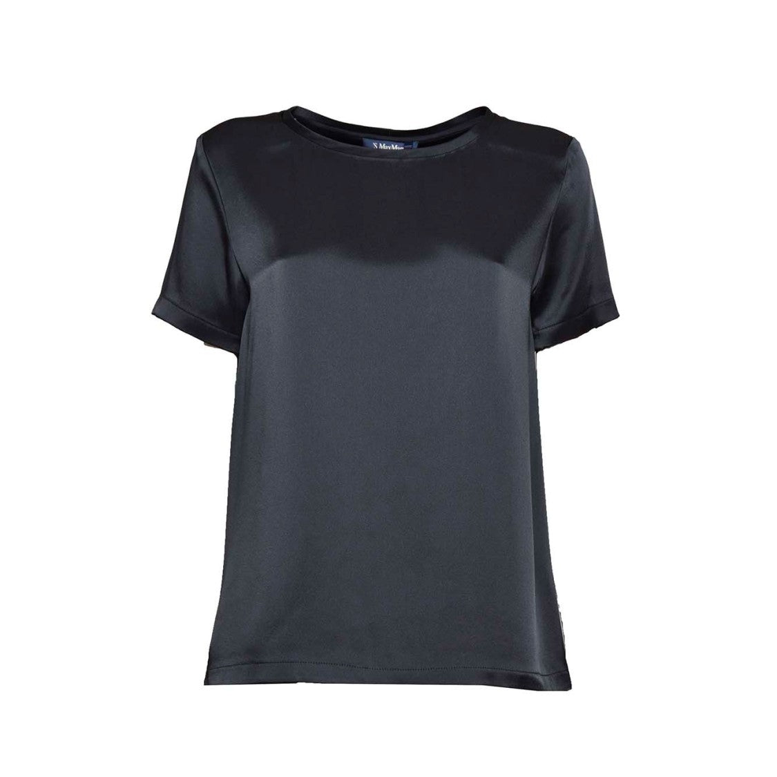 Max Mara Rebecca T-Shirt In Black Viscose Satin
