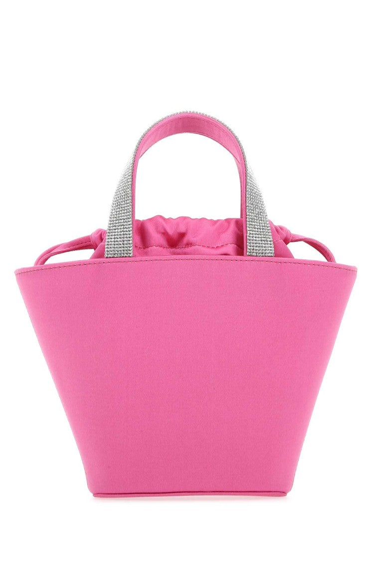 Amina Muaddi Fuchsia Satin Rih Handbag