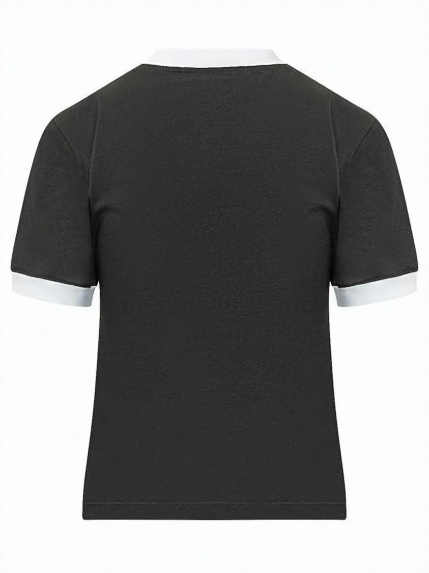 Msgm Cropped Short-Sleeved T-Shirt With Ribbed Trims