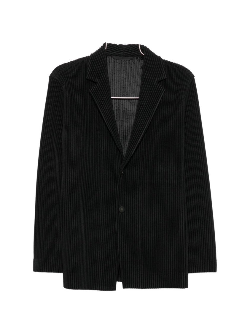 Homme Plissé Issey Miyake Boxy Ribbed Notched Lapel Jacket