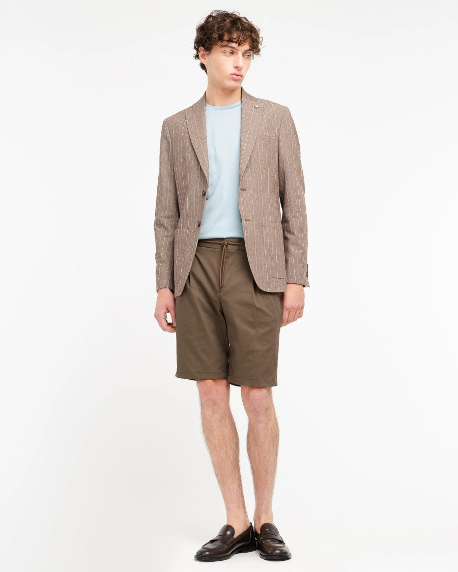Manuel Ritz Cotton-Blend Twill One-Pleat Drawstring Denim Shorts