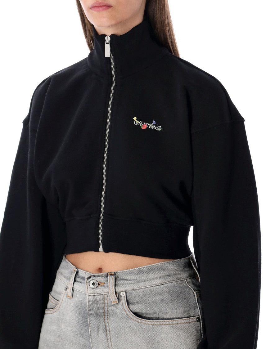 Off-White Black Crop Zip Fleece