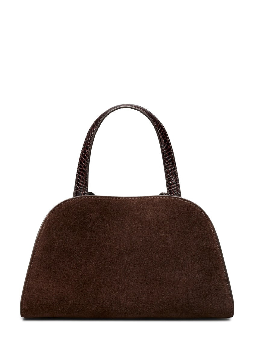 Tory Burch Romy Suede Croc-Embossed Small Bauletto Bag