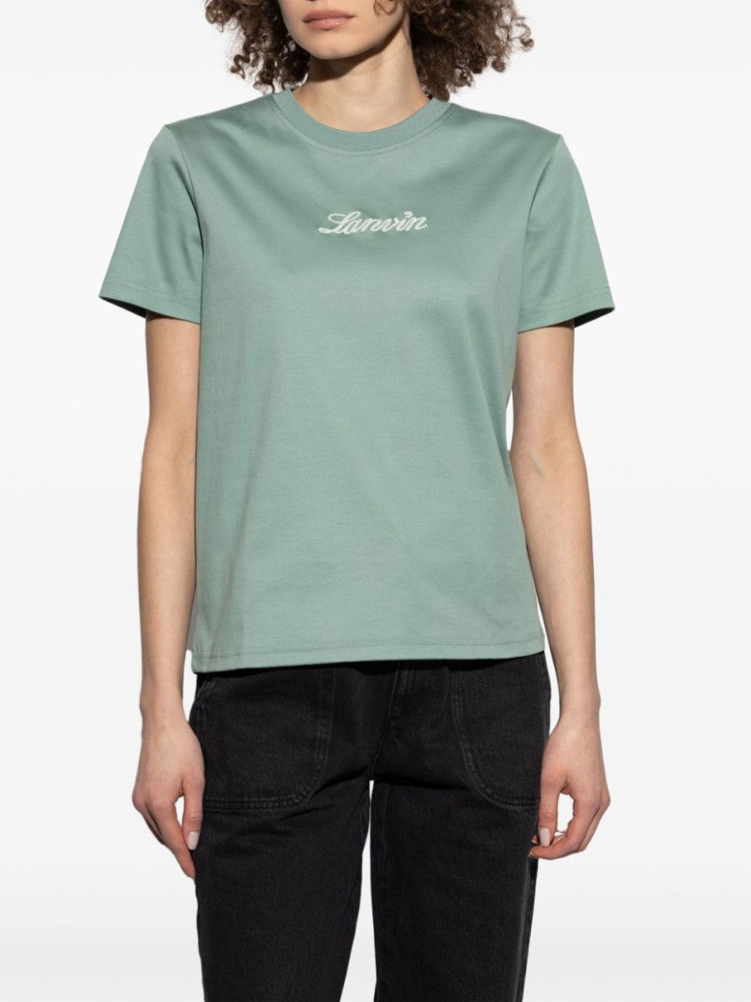 Lanvin Mint Green Minimalist Straight Hem Top