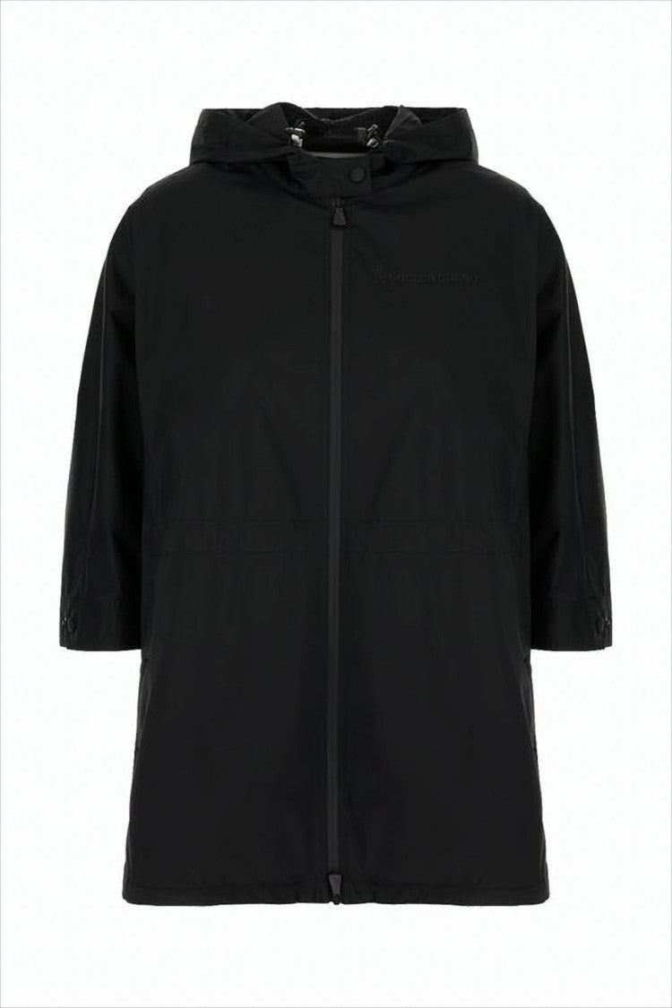 Moncler Hooded Black Polyamide Cape