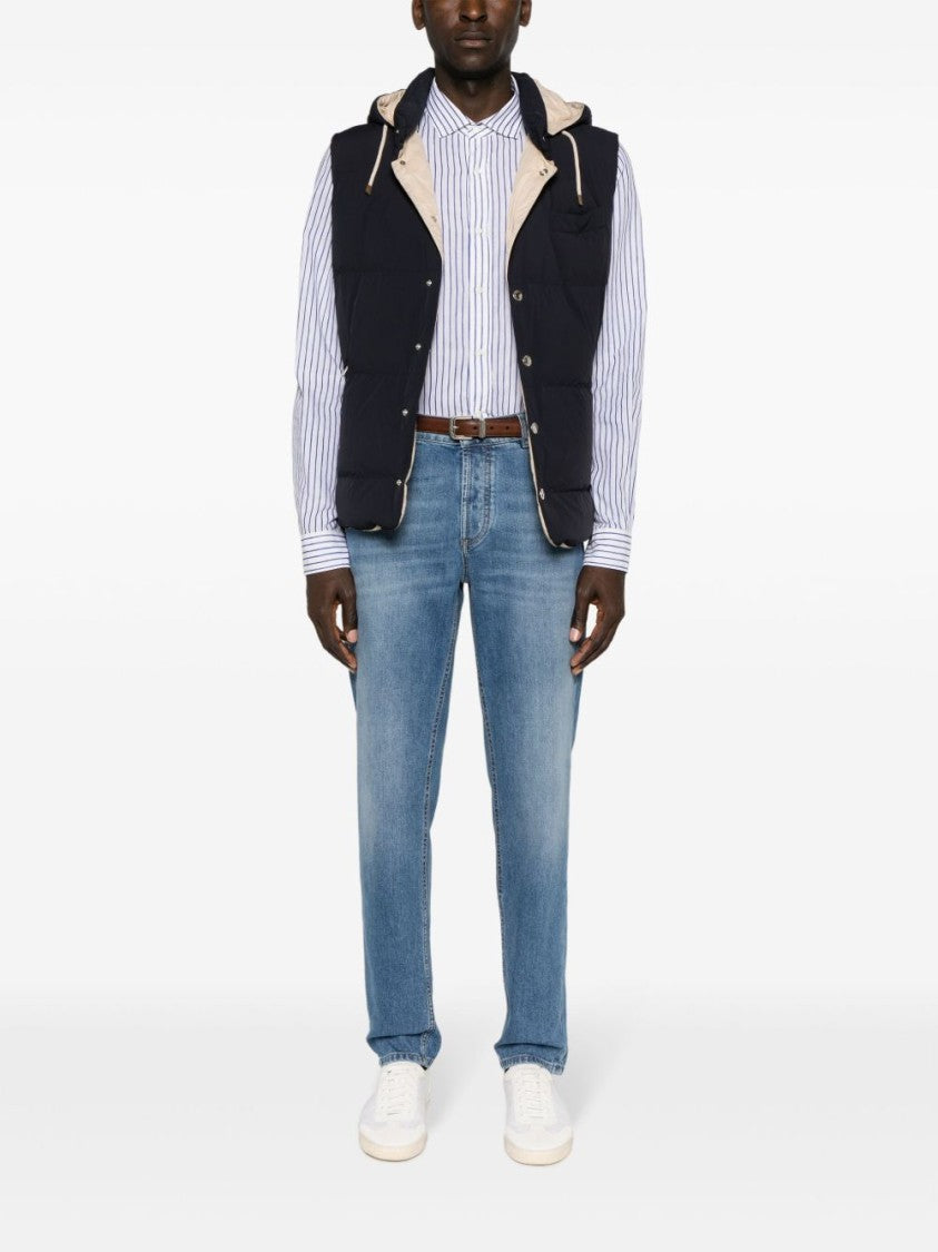 Brunello Cucinelli Straight-Leg Jeans With Subtle Fading