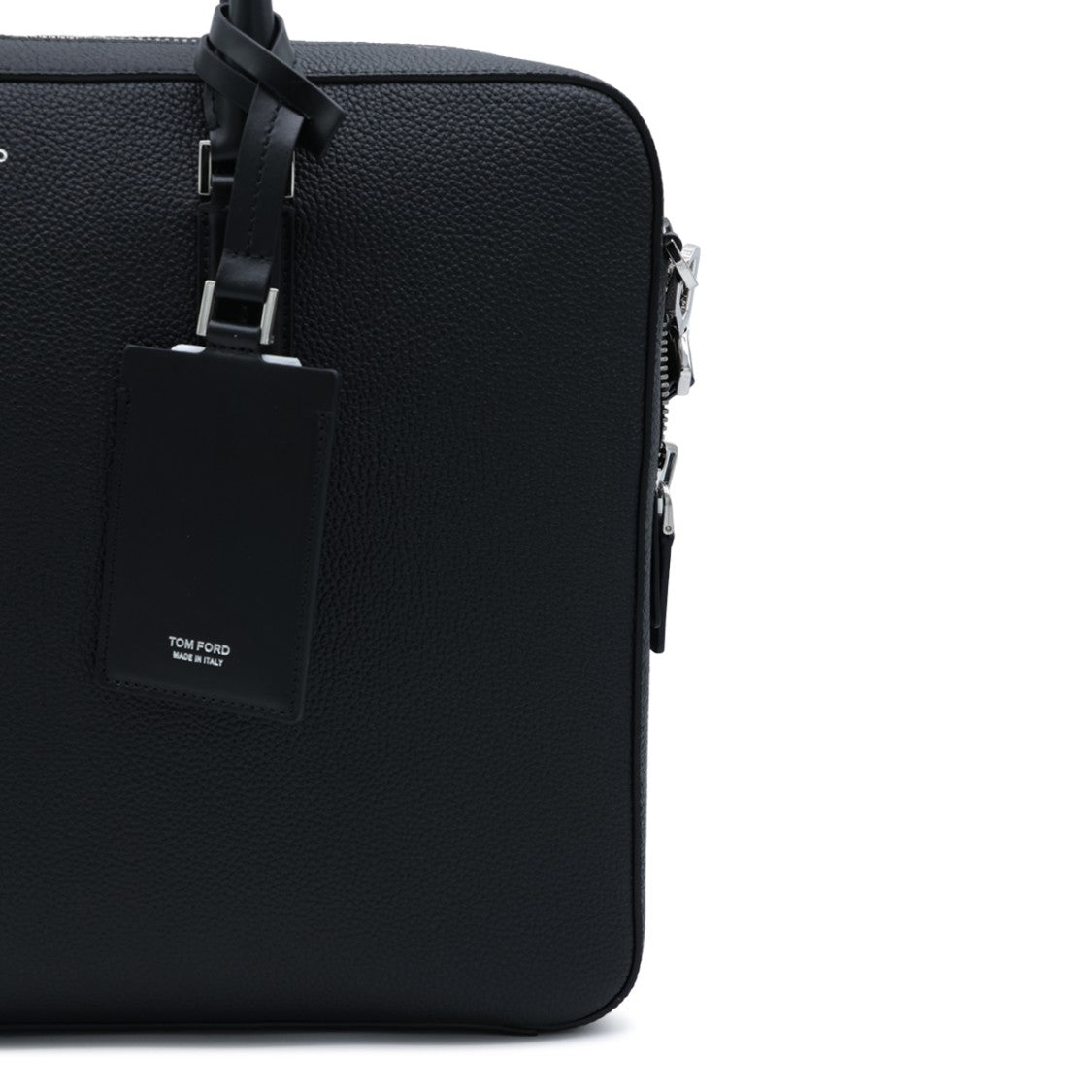 Tom Ford Black Pebbled Leather Dual-Handle Briefcase