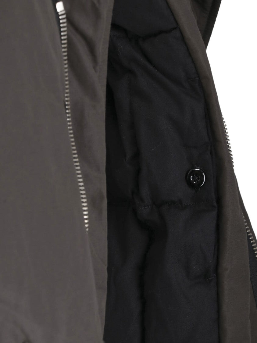 Lemaire Brown High Collar Oversized Casual Jacket