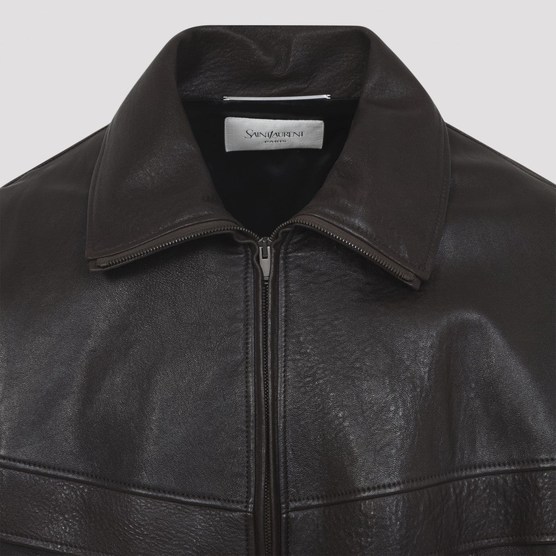 Saint Laurent Brown Sepia Lamb Leather Blouson