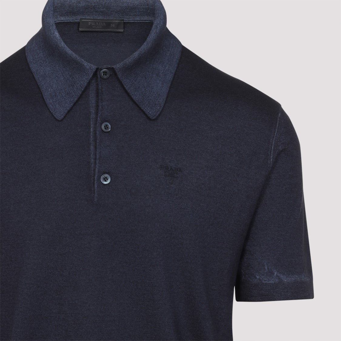Prada Refined Blue Cashmere Polo T-Shirt