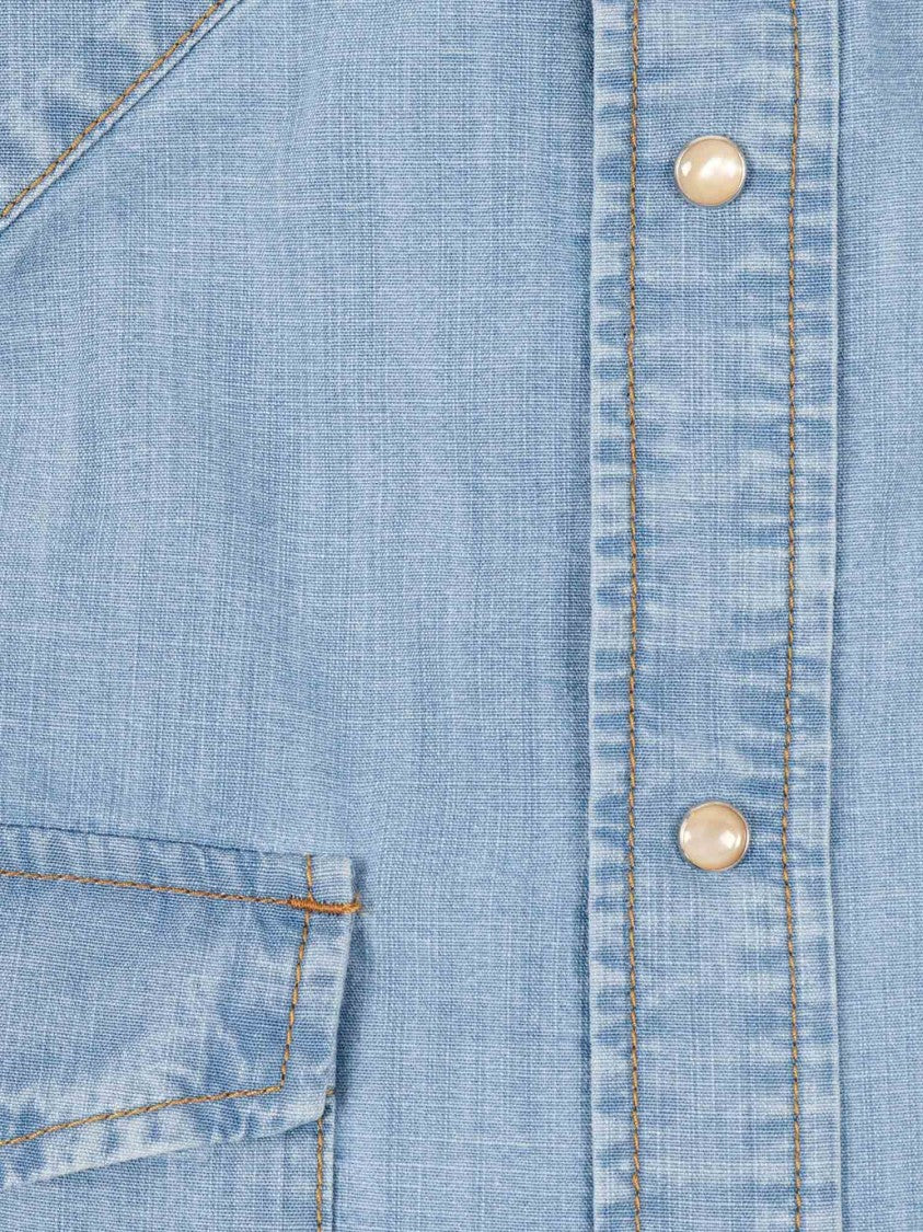 Jacob Cohen Light Blue Western Denim Shirt