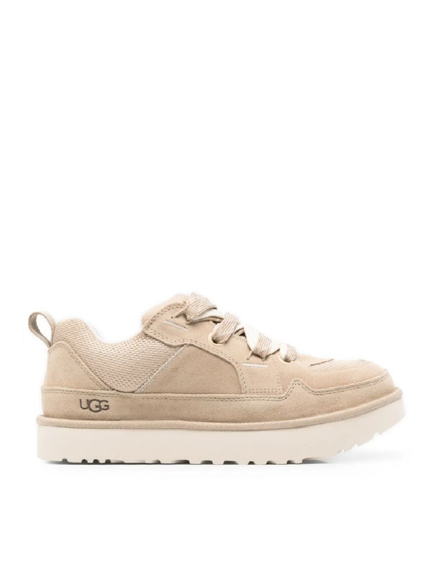 Ugg Low-Top Leather And Textile Sneakers With Padded Collar