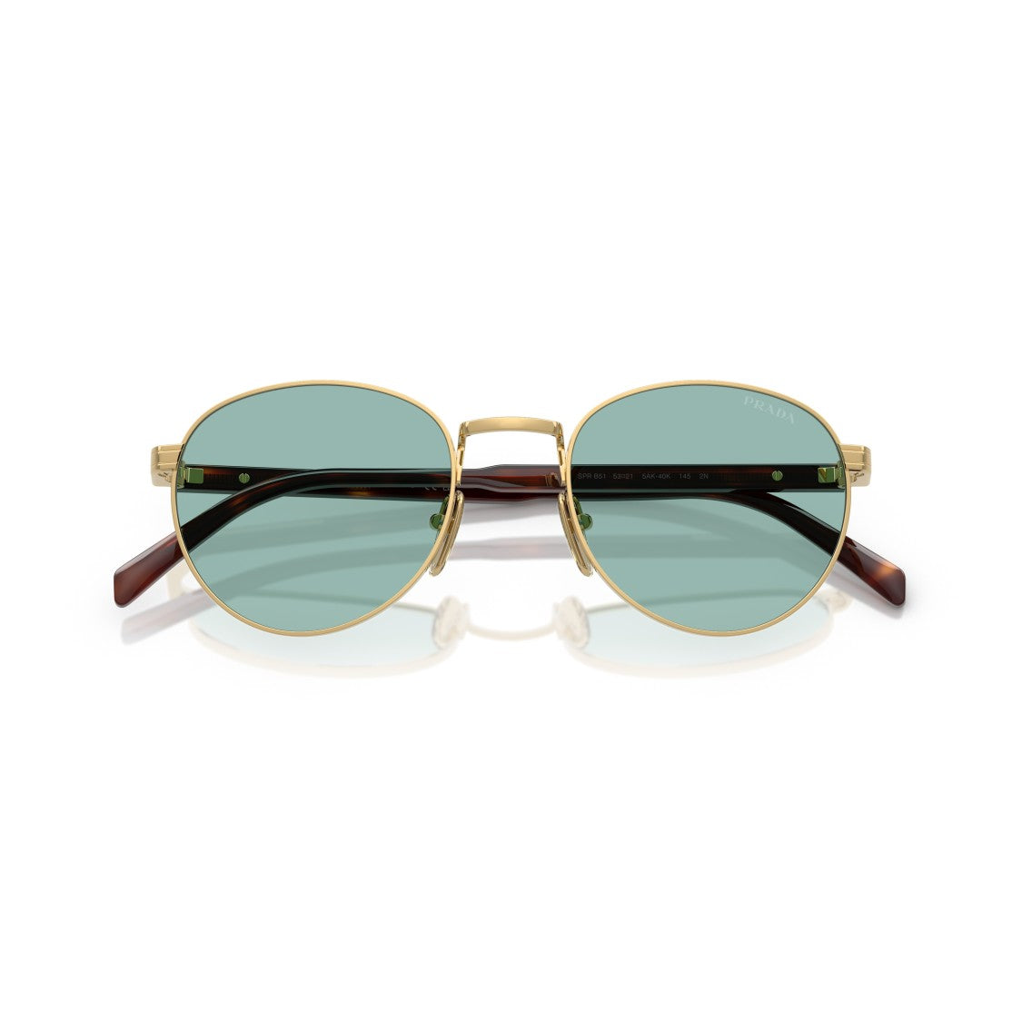 Prada 0Pr B51s Round Green-Tinted Lenses