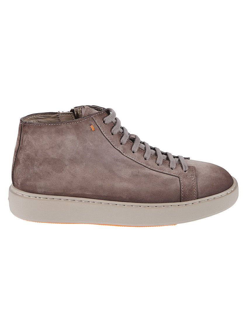 Santoni Dump High Top Calf Leather Sneakers