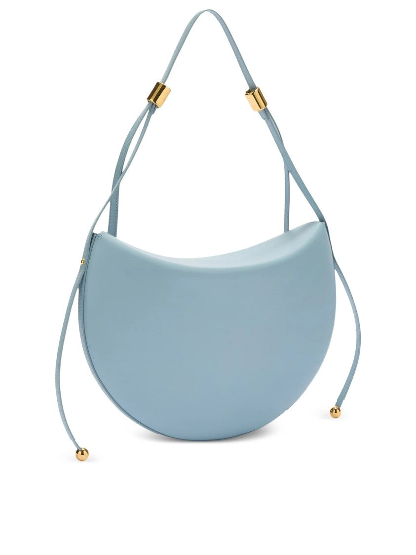 Furla Moonstone M Crescent-Shaped Blue Leather Handbag