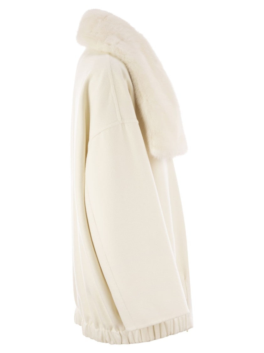 Fabiana Filippi Cashmere Caban With Fur Collar