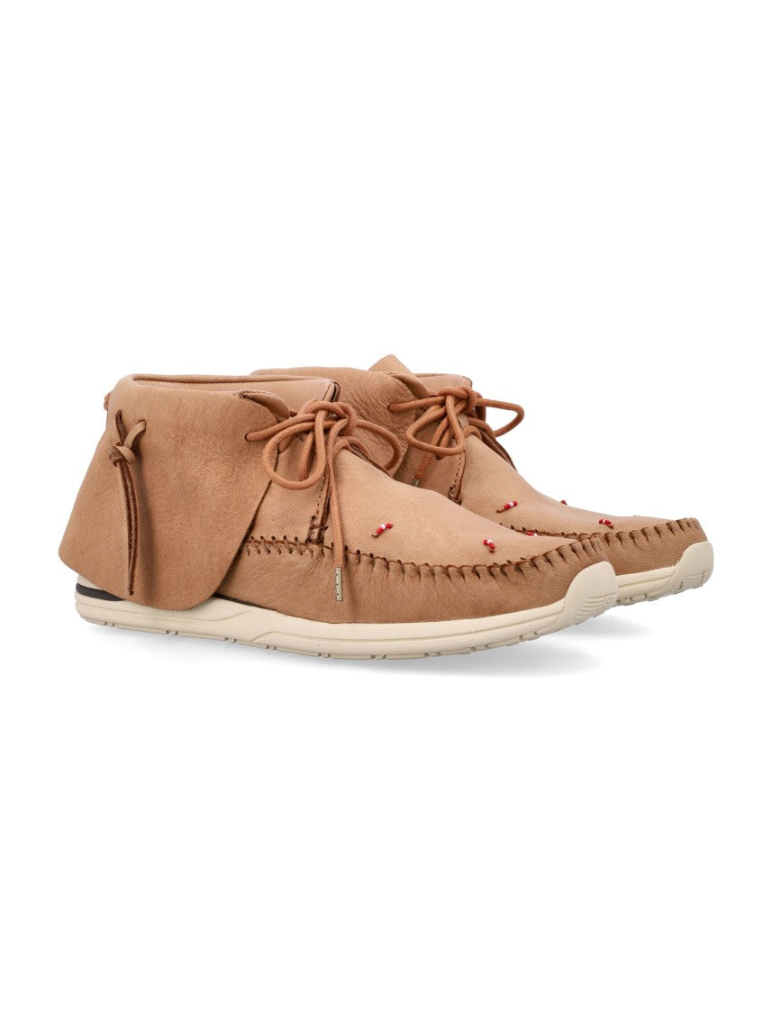 Visvim Fbt Lhamo-Folk Moccasin-Inspired Brown Leather Shoes