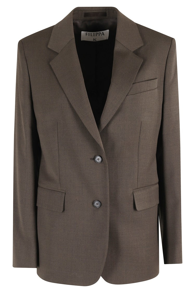 Filippa K Structured Walnut Blazer With Peaked Lapel