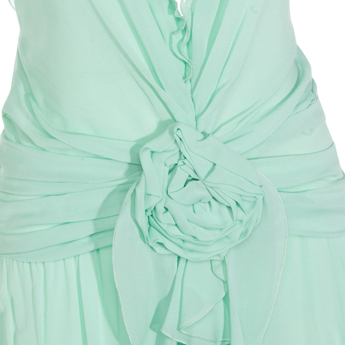 Blumarine Light Green Viscose Maxi Dress With Draped Details