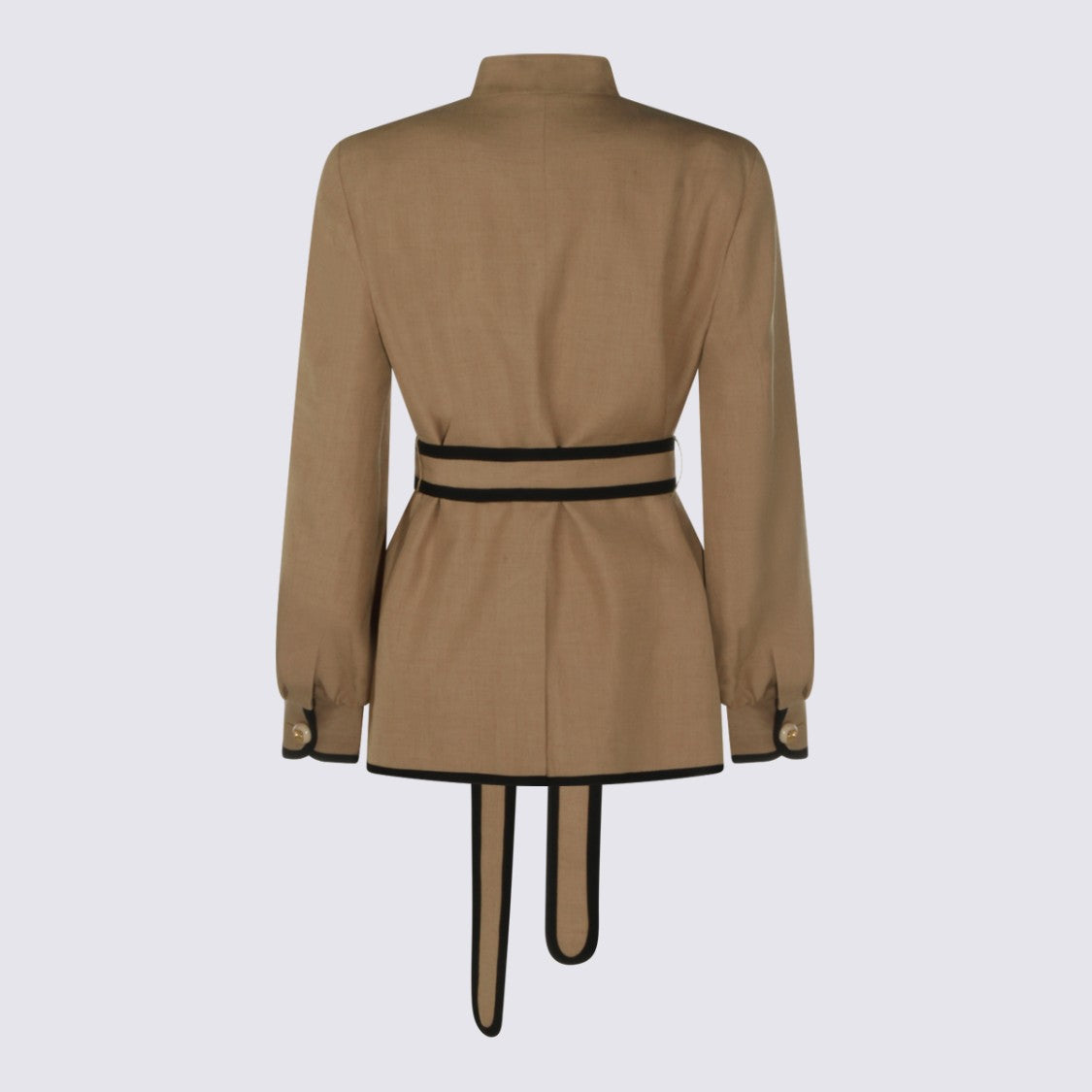 Valentino Structured Brown Jacket With High Collar