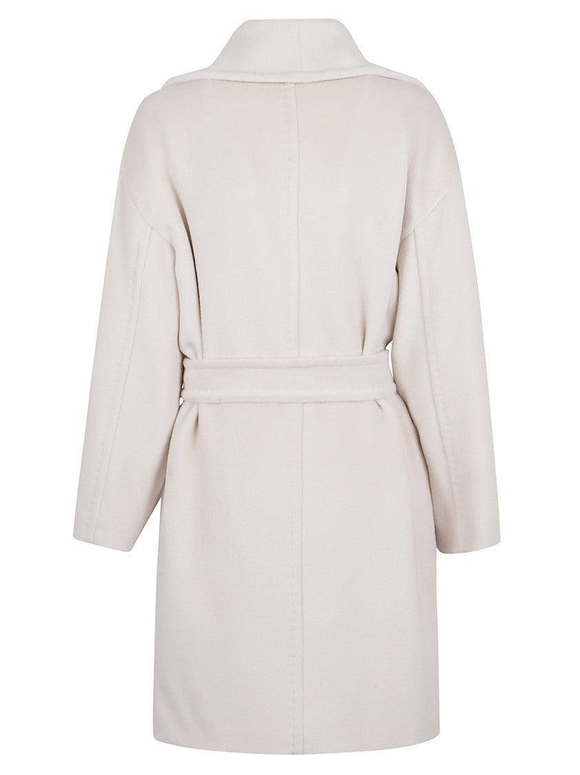 Max Mara Belted Short Coat With Plush Texture