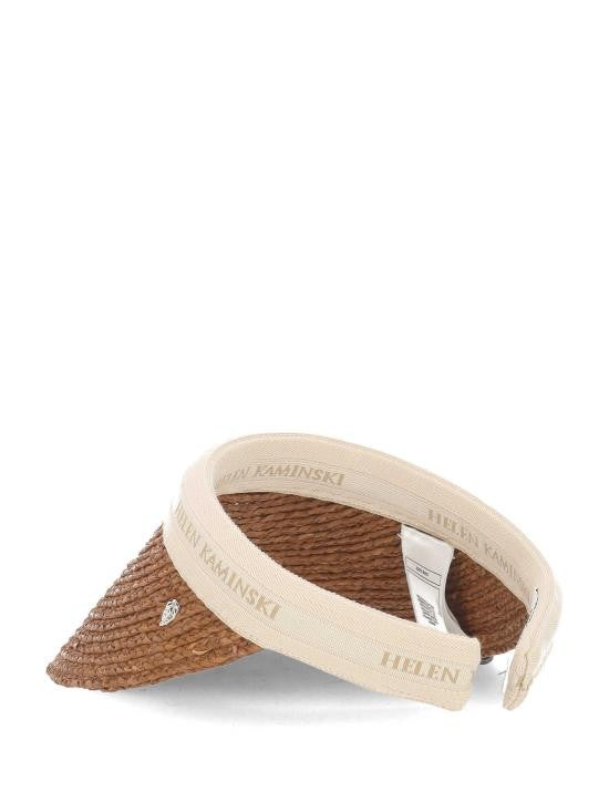 Helen Kaminski Black Woven Raffia Sun Visor