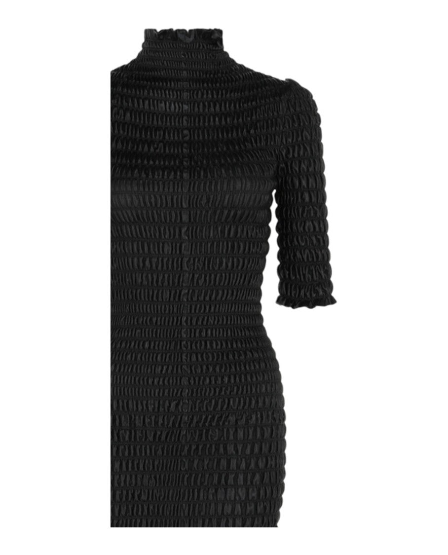 Givenchy Smocked Leather Midi Dress