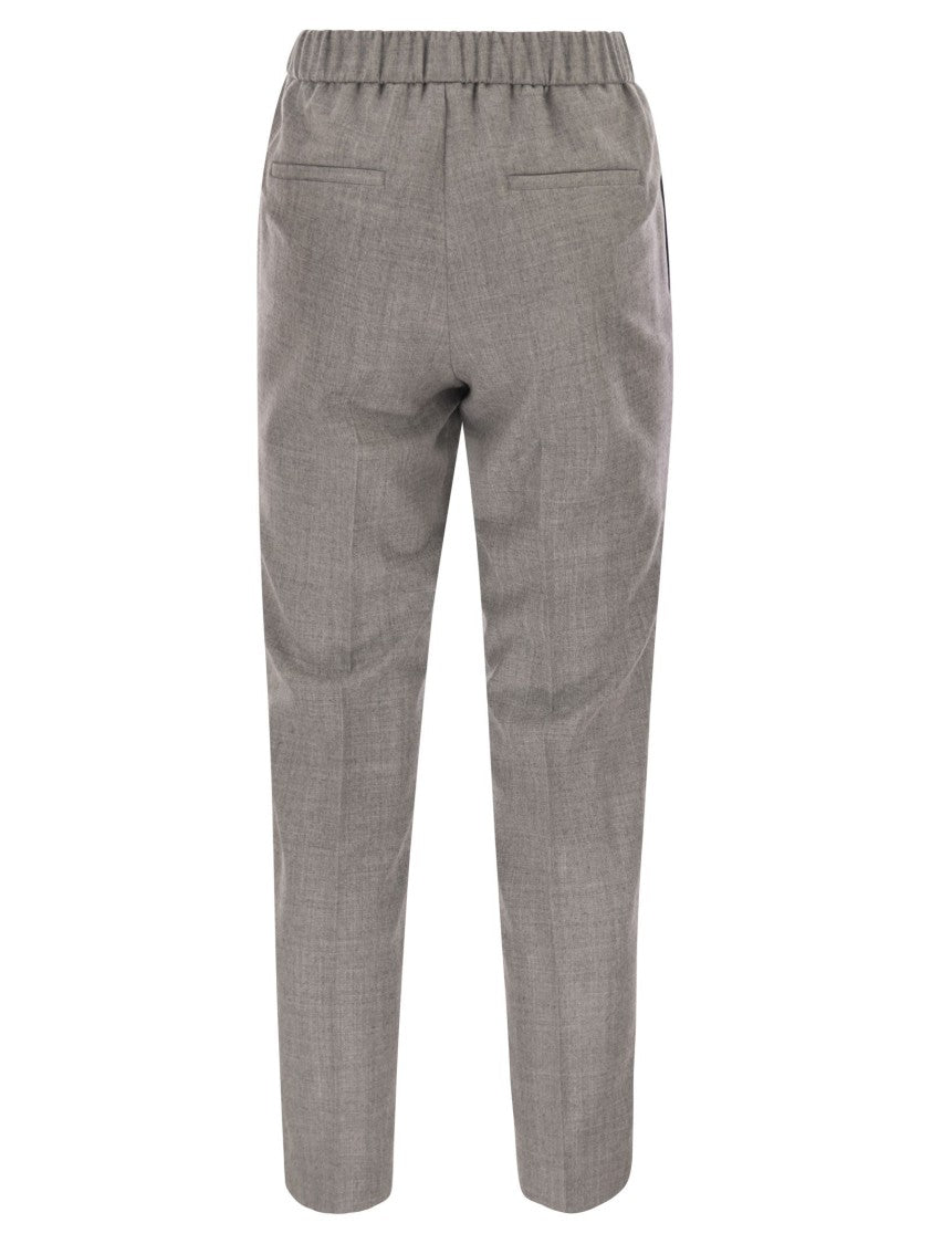 Peserico Virgin Wool Trousers With Lurex