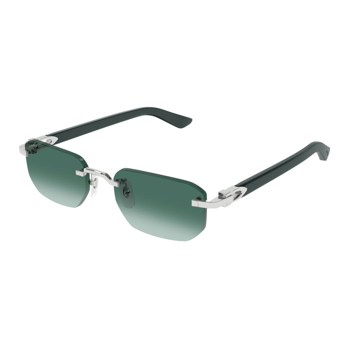 Cartier Rimless Sunglasses With Green Gradient Lenses