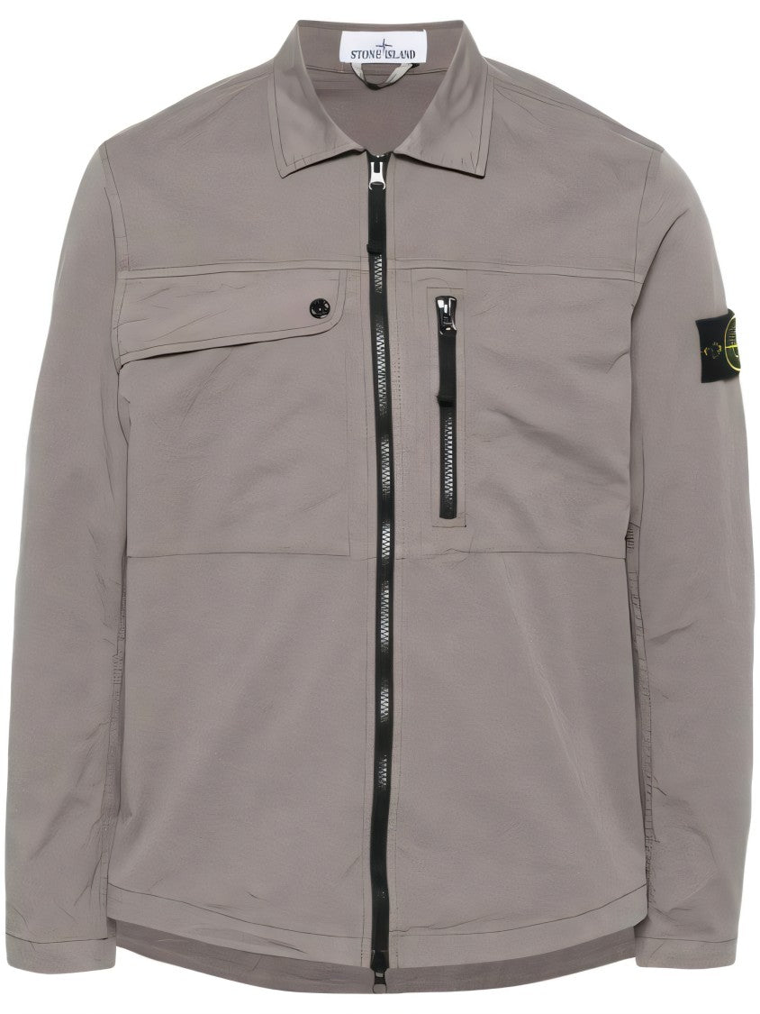 Stone Island Contemporary Casual Jacket With Textured Finish