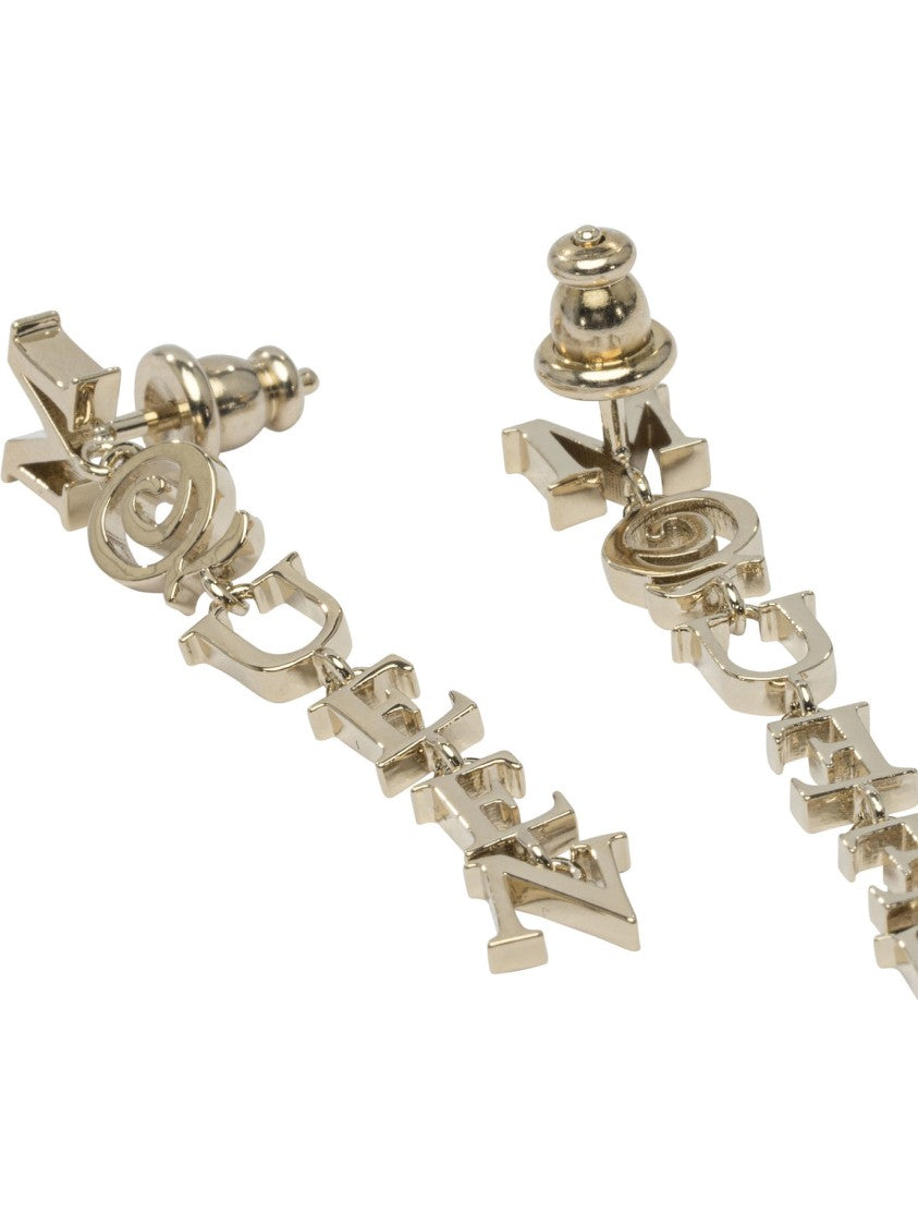 Alexander Mcqueen Interlocking Letter Earrings With Gold Finish