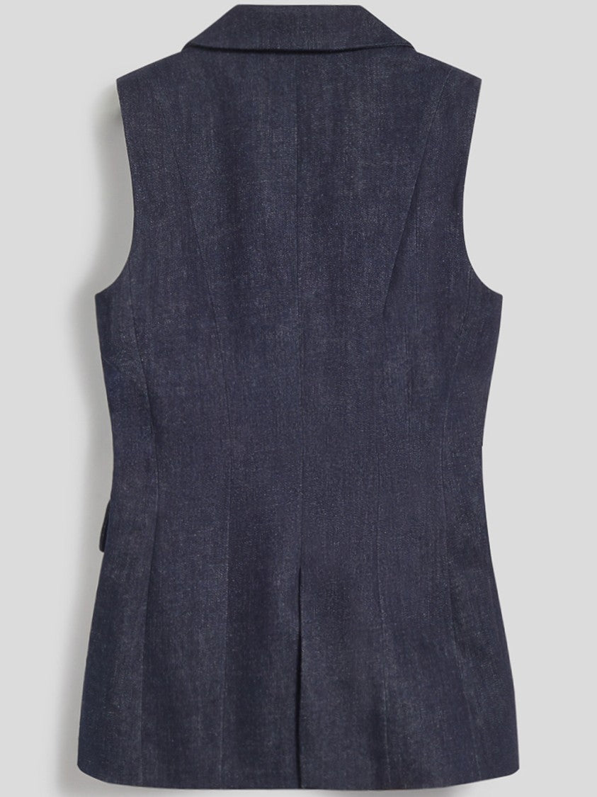 Pence Navy Diva Tailored Sleeveless Wool Vest