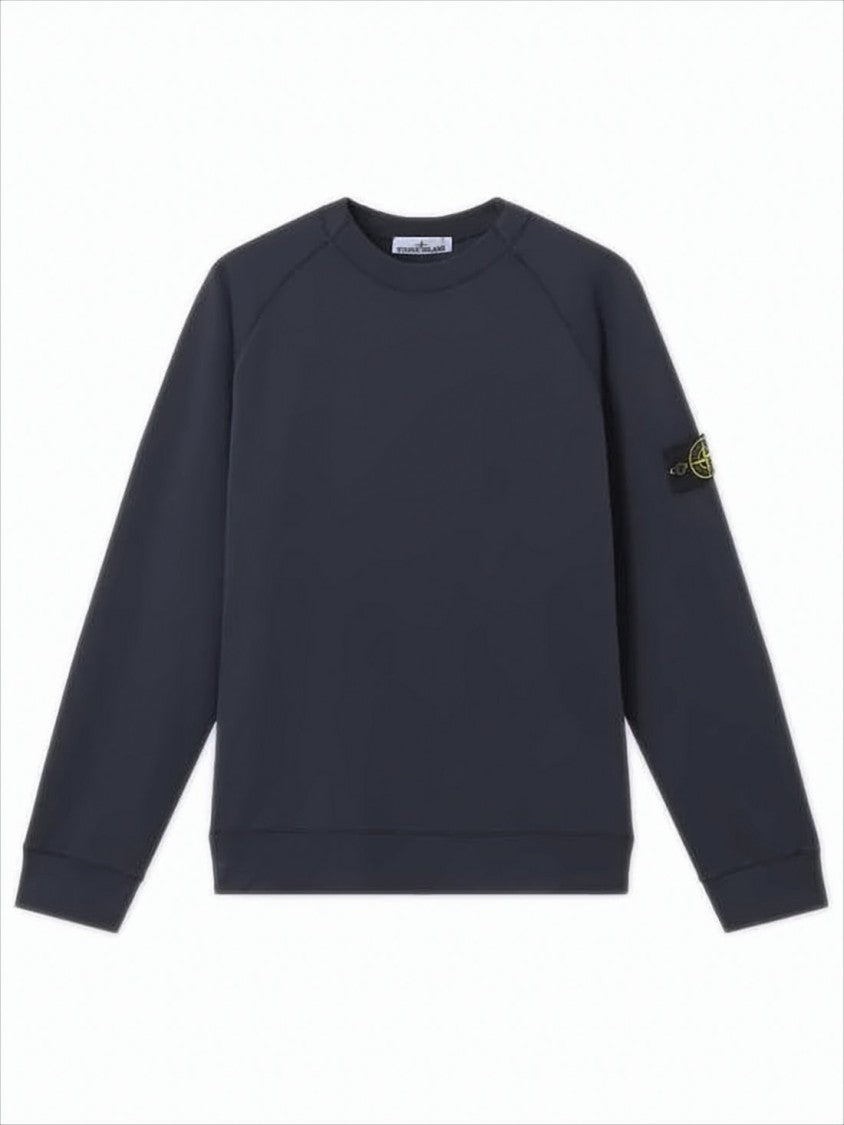 Stone Island Minimalist Long-Sleeve Crewneck Sweatshirt With Signature Patch