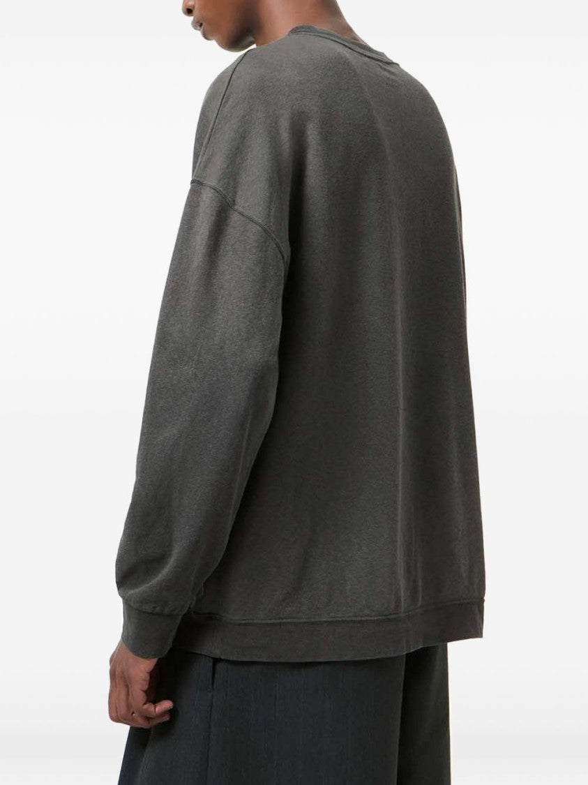 Our Legacy Grey Boxy Ribbed Knit Sweater