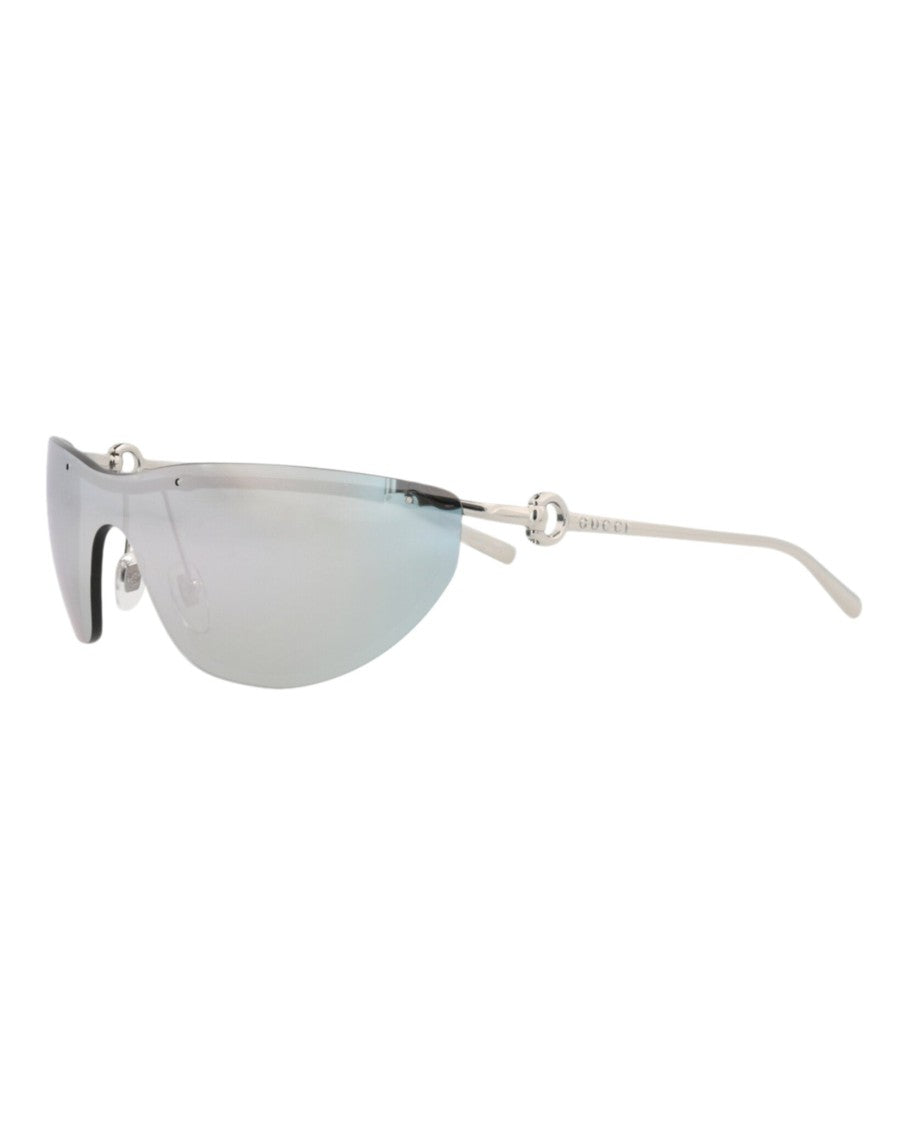 Gucci Shield-Frame Metal Sunglasses